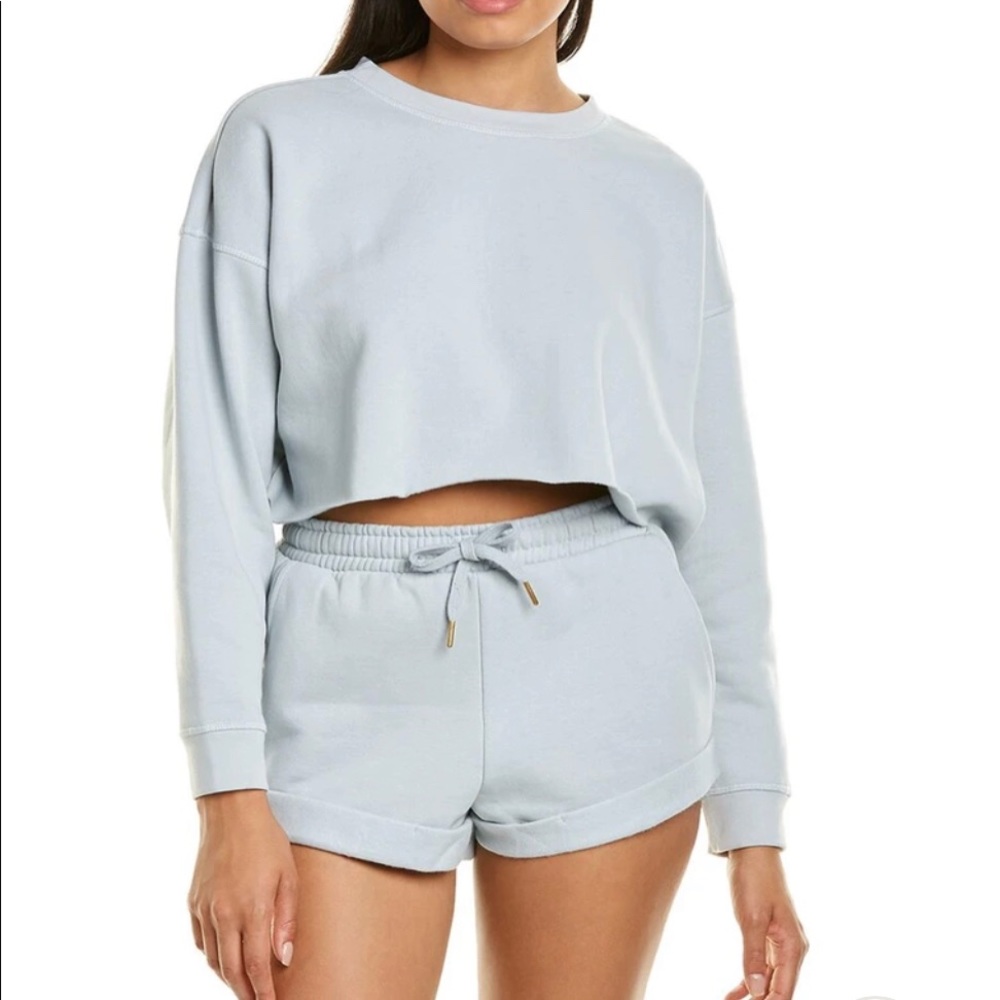 WeWoreWhat Cropped Sweatshirt & Sweatshort Set